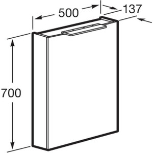 Зеркальный шкаф Roca Oleta 50х70 правый, белый глянец (A857644806) в Москвe