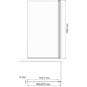 Шторка для ванны Wasserkraft Berkel 80х140 матовая, хром (48P01-80R Matt glass) в Москвe