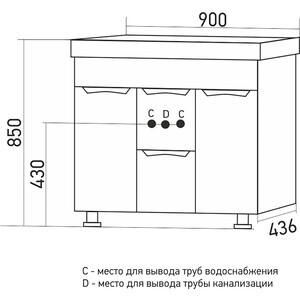 Тумба под раковину Mixline Этьен 89х43 белая (4630077962657)