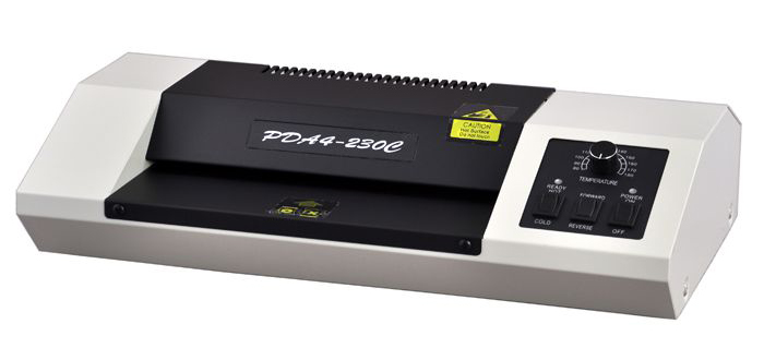 Ламинатор PingDa PDA4-230 C, A4, 60 мкм - 250 мкм, валов:4, горячее + холодное ламинирование, 50 см/мин., реверс, белый/черный (PDA4-230C)