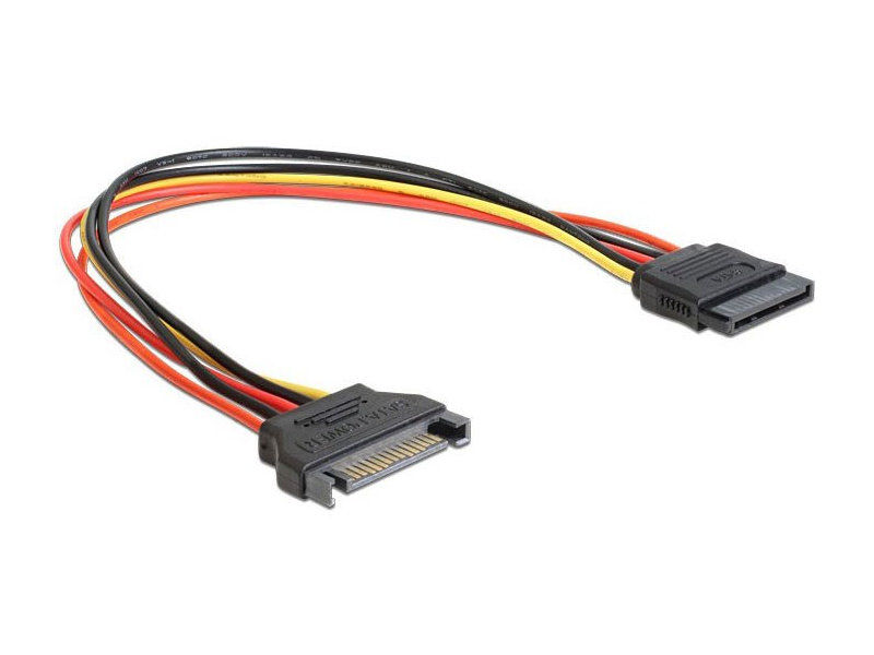Аксессуар Удлинитель кабеля питания Gembird Cablexpert SATA 15-pin(M) - 15-pin(F) 20cm CC-SATAMF-20CM