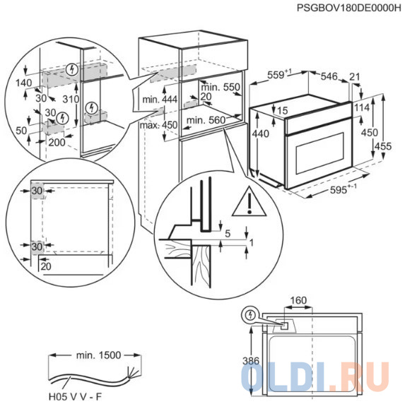 Встраиваемая микроволновая печь Electrolux EVM6E46Z 1000 Вт чёрный