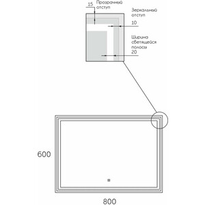 Зеркало Reflection Pretty 80х60 подсветка, сенсор (RF5121PR)