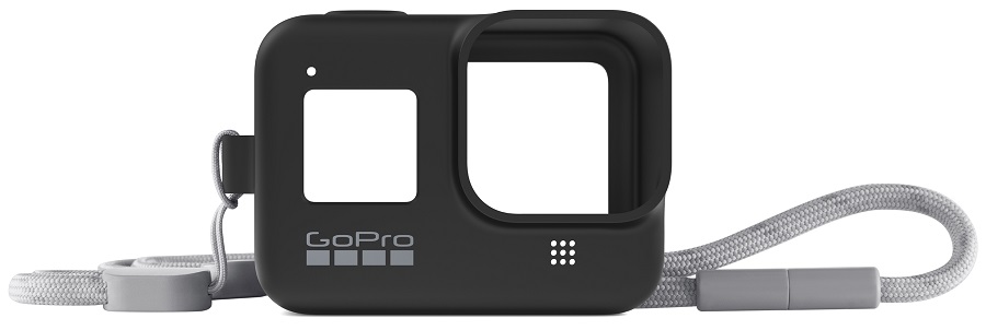 Силиконовый чехол с ремешком GoPro для камеры HERO8 черный AJSST-001 (Sleeve +  Lanyard)