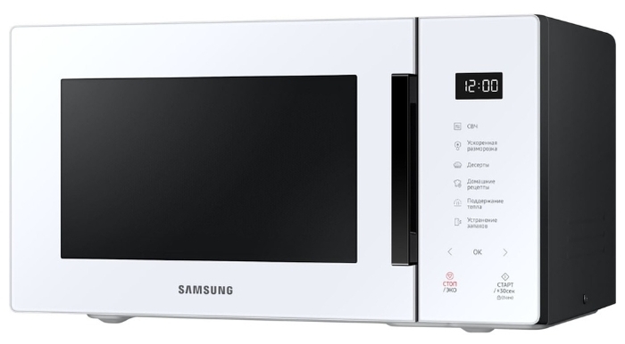 Микроволновая печь Samsung MS23T5018AW/BW 23л, 800Вт, белый (MS23T5018AW/BW)