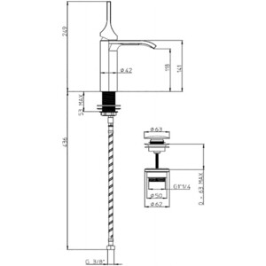 Смеситель для раковины Bossini Apice с донным клапаном, хром (E89603.030) в Москвe