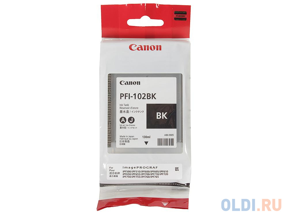 Картридж Canon PFI-102BK для Canon iPF510 605 610 650 655 750 760 765 755 LP17 200мл черный