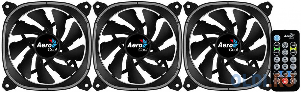 Вентилятор Aerocool Astro 12 Pro (3x120мм, 17.5dB, 1000rpm, 6 pin, подсветка+ пульт) RTL в Москвe