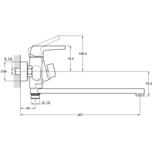 Смеситель для ванны G.lauf LEF (LEF7-A232)