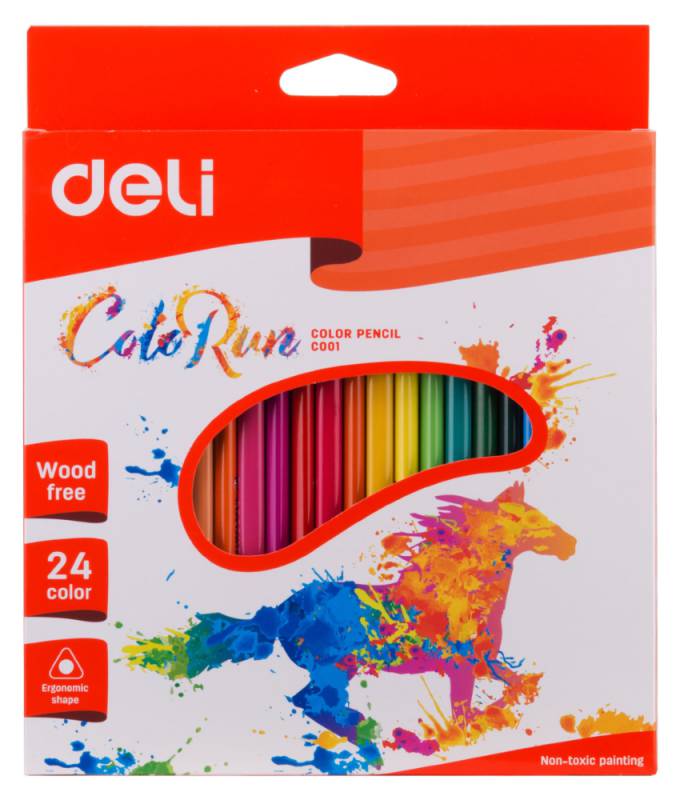 Карандаши цветные Deli ColoRun 24 цвета EC00120 (24 шт. в уп-ке)