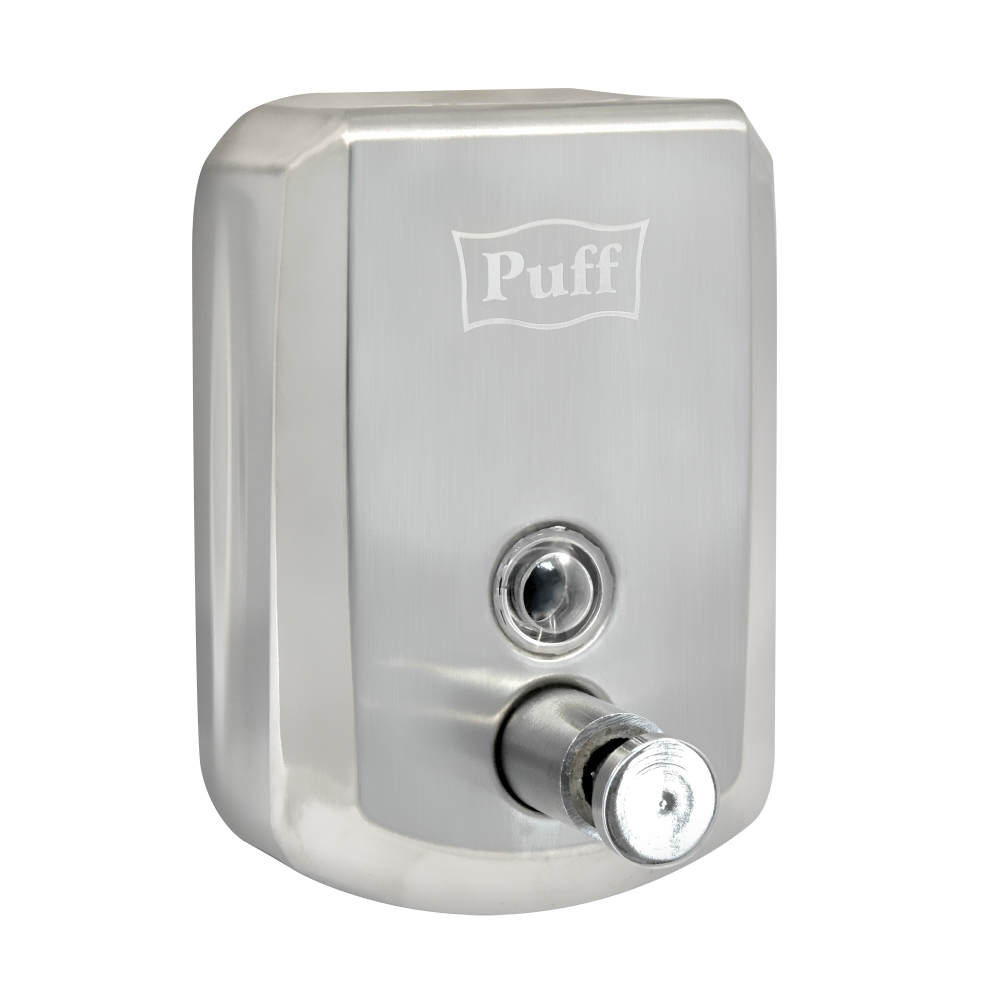 Дозатор для жидкого мыла из нерж. стали puff-8705, хром, 500 мл, 17х12х12 см с ключом 1402.137