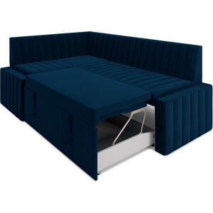 Кухонный диван Mebel Ars Вермут левый угол (темно-синий - Luna 034) 193х82х113 см