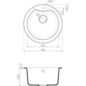 Кухонная мойка Omoikiri Yasugata 48R DC темный шоколад (4993211)