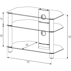 Тумба под телевизор Sonorous NEO 370 C SLV