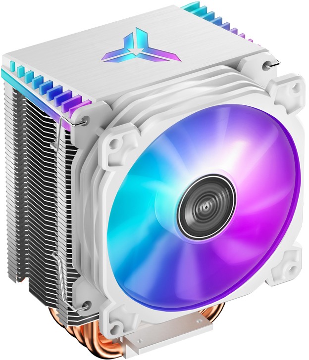 Кулер для процессора Jonsbo CR-1400 Color White для Socket/115x/1200/1700/AM4, 92мм, 2300rpm, 30.5 дБ, 125Вт, 4-pin PWM, алюминий, медь, RGB (CL_JB_CR-1400 Color White)