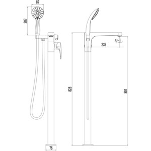 Смеситель для ванны Lemark Shift напольный (LM4344C)