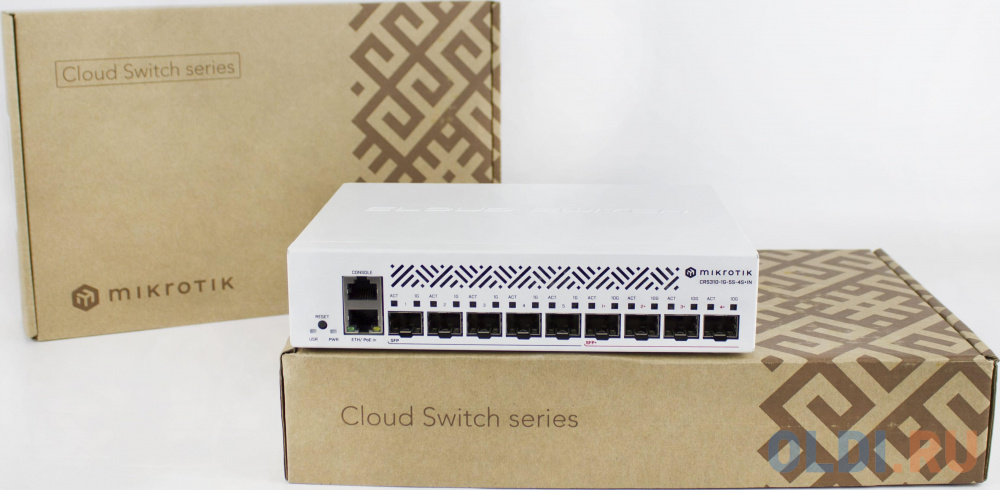 CRS310-1G-5S-4S+IN 10 Gigabit fibre connectivity way over a 100 meters – for small offices or ISPs. Hardware offloaded VLAN-filtering and even some L3 в Москвe