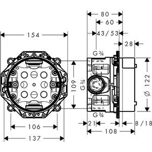 Механизм Hansgrohe iBox Universal (01850180)