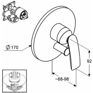 Смеситель для ванны Kludi Balance встраиваемый, для 88011, белый (526509175)