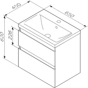 Тумба под раковину Am.Pm X-Joy 65х45 черная матовая (M85AFHX0652BM)