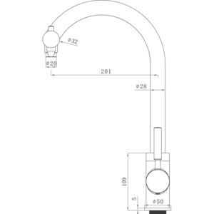 Смеситель для кухни Seaman Barcelone с подключением фильтра, никель сатин (SSL-5226-MS)