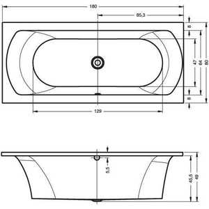 Акриловая ванна Riho Lima 180x80 с ножками (B052001005, 207093) в Москвe