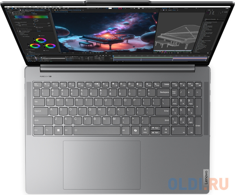 Lenovo Yoga Pro 9 16IMH9 [83DN006BRU] Luna Grey 16" {3.2K (3200x2000) mini LED 1200nits 165Hz Ultra 9 185H(2.3GHz)/64GB Sold/1TB SSD/RTX4070 8Gb/