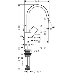 Смеситель для раковины Hansgrohe Vivenis с донным клапаном, хром (75030000)