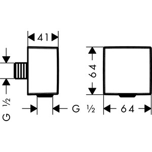 Шланговое подключение Hansgrohe FixFit Wall Square хром (26455000)