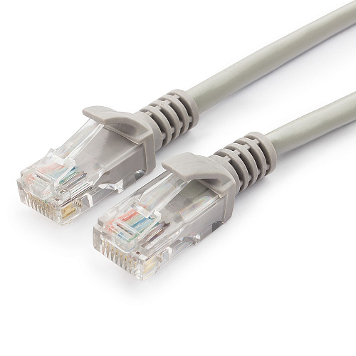 Патч-корд UTP кат.5e, 1м, RJ45-RJ45, серый, CCA, Гарнизон (PC-UTP-5e-1) в Москвe