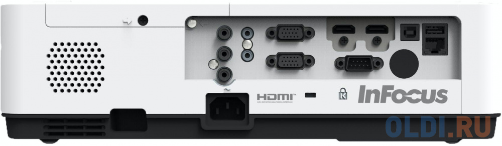 Проектор INFOCUS [IN1024] 3LCD, 4000 lm,XGA,1.481.78:1,50000:1, (Full 3D),16W, 3.5mm in,Composite video,Component,VGA IN х2, HDMI IN, Audio in(RCAх2),