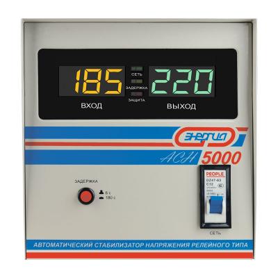 Стабилизатор напряжения Энергия ACH 5000, 5000 VA, 5 кВт, клеммная колодка, белый (Е0101-0114)