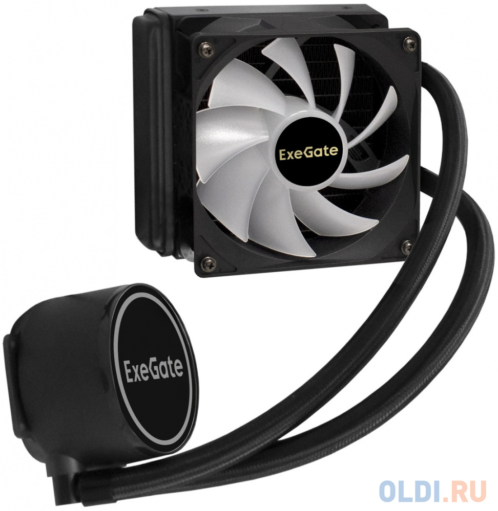 Комплект водяного охлаждения ExeGate BlackWater-120V2.PWM.RGB (RGB подсветка, LGA2066/2011/1366/1150/1151/1155/1156/1200/1700/AM4/FM1/FM2/FM2+/AM2/AM2