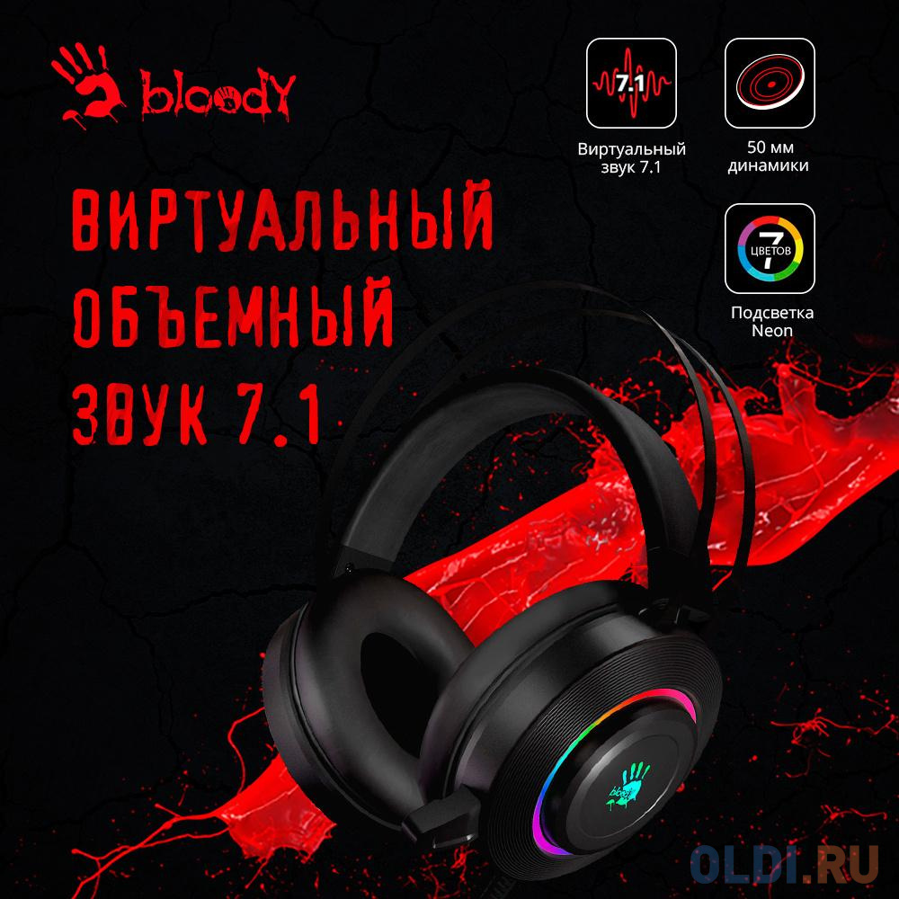 Наушники с микрофоном A4Tech Bloody G521 черный 2.3м мониторные USB оголовье (G521 (BLACK))