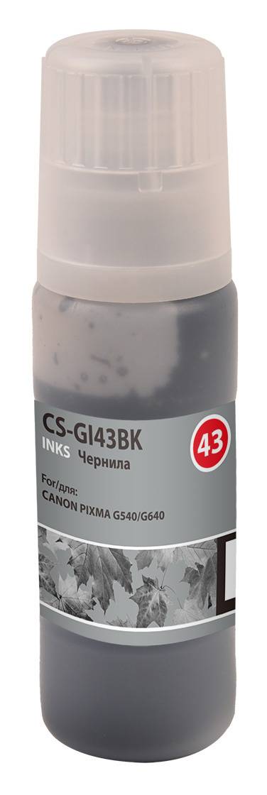 Чернила Cactus CS-GI43BK GI-43 черный 60мл для Canon Pixma G640/G540