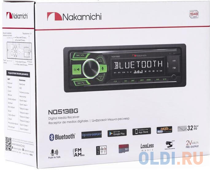 Автомагнитола Nakamichi NQ513BG 1DIN 4x50Вт в Москвe