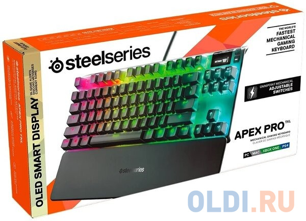 Клавиатура Steelseries Apex Pro TKL (2023) механическая черный USB for gamer LED (подставка для запястий) (64856)