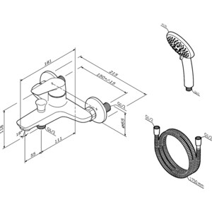 Смеситель для ванны Am.Pm Joy с душем, хром (F85E15000, F0390000)