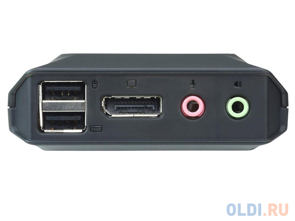 Переключатель KVM ATEN (CS22DP-AT|) KVM,  1 user USB+DisplayPort+AUDIO =>  2 cpu USB+DisplayPort+AUDIO, со встр.шнурами USB 2x1.2м., 2560x1600, нас