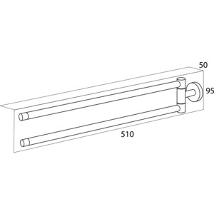 Полотенцедержатель Tiger Boston двойной, раздвижной, брашированная сталь (3087.3.09.00)