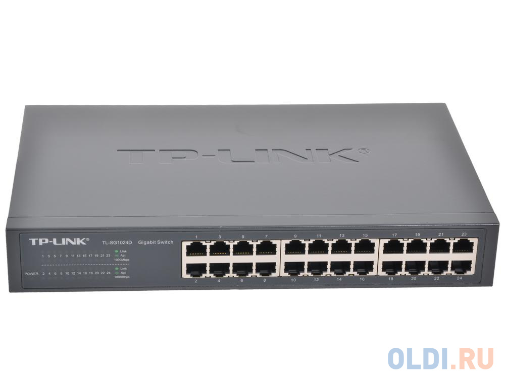 Коммутатор TP-LINK TL-SG1024D 24-портовый гигабитный настольный/монтируемый в стойку коммутатор