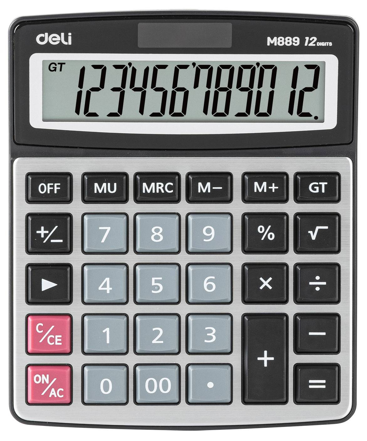 Калькулятор настольный Deli EM889 серебристый