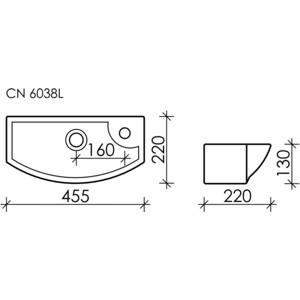 Раковина Ceramica Nova Element 46х22 левая (CN6038L)