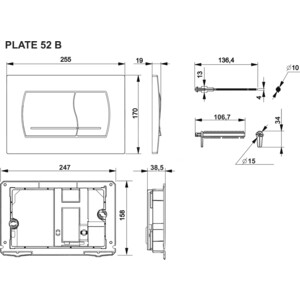 Кнопка смыва Roca Active 52B белая (8901150B0)