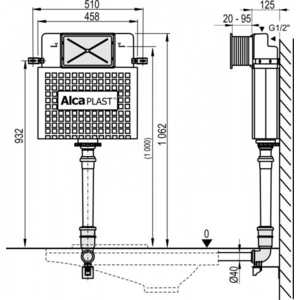 Смывной бачок AlcaPlast встраиваемый (A112)