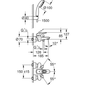 Смеситель для ванны Grohe Eurostyle 2015 (3359230A)