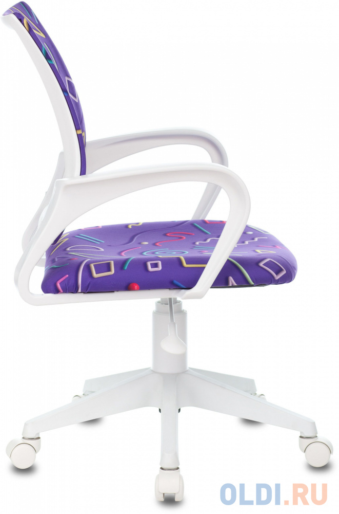 Кресло детское Бюрократ BUROKIDS 1 W фиолетовый Sticks 08 крестов. пластик пластик белый