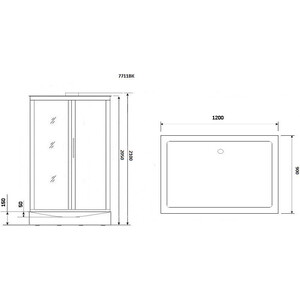 Душевая кабина Niagara NG-7711WBK 120x90x210