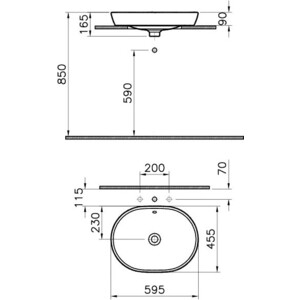 Раковина врезная Vitra Metropole 60x45 (5942B003-0012)