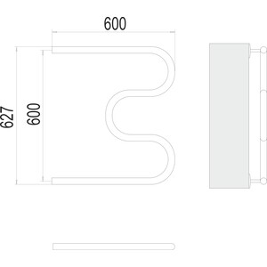 Полотенцесушитель водяной Terminus М-образный 600х600 без крепления (4620768880544)